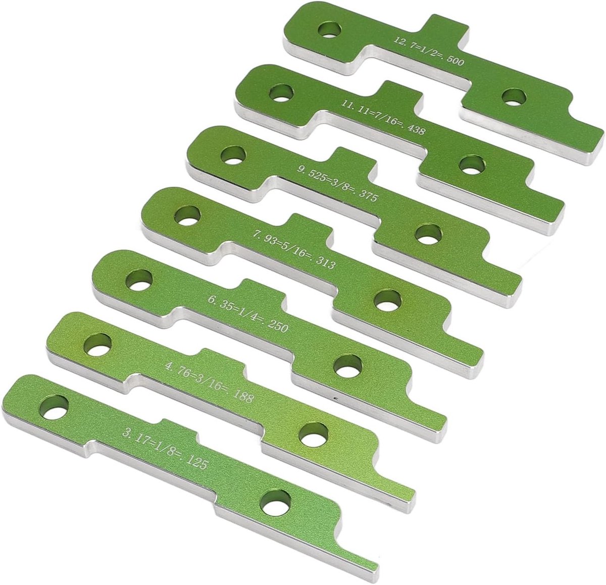Houtbewerking Meetblokken - Meetsets - Precisie Houtwerk - Duurzame Aluminiumlegering - 7 Maten 1/8 tot 1/2