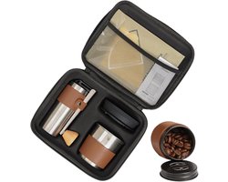 Outdoor Koffieset - Draagbaar Koffieservies - Kamperen en Reizen - Inclusief Handmatige Molen - 12.5 x 18.3 x 12.5 cm