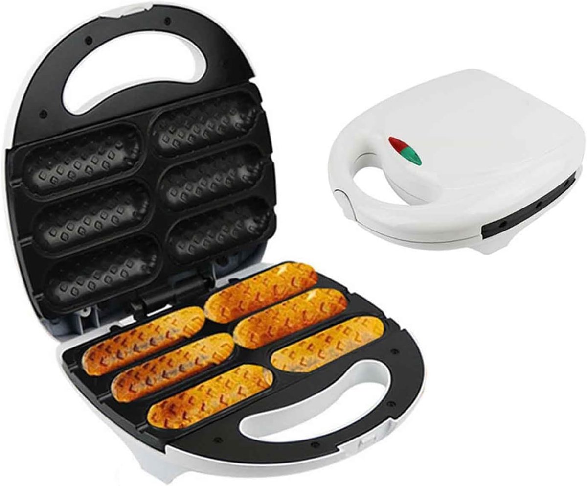 Wafelijzer Hotdog - Snack Maker - Snelle Snacks - Maakt 6 Stuks - 24.5x24x8.5cm - Wit