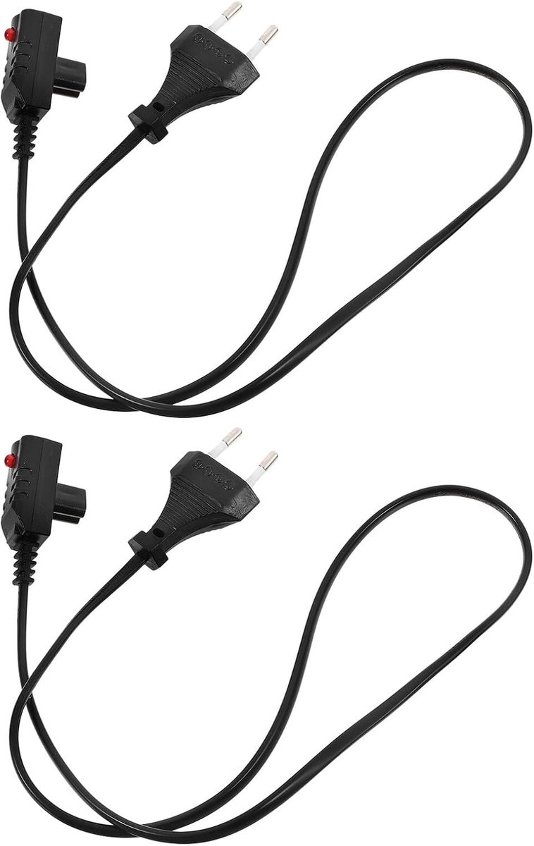 Oplader Warmwaterzak - Oplaadkabel Kruik - Snel Opwarmen - Dubbele Kabel Set - 74 cm Lengte - Zwart