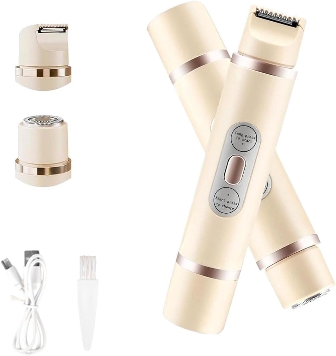 Elektrische Lady Shaver - Ontharingsapparaat Dames - Gezicht Lichaam - Dubbele Kop Waterdicht - 15.5 x 3 x 3 cm