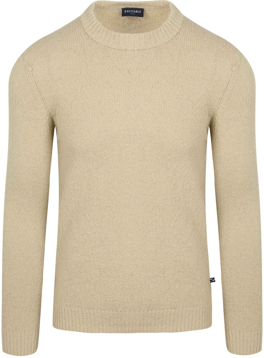 Suitable Pullover Bouclé Beige - Maat L - Heren - Sweater