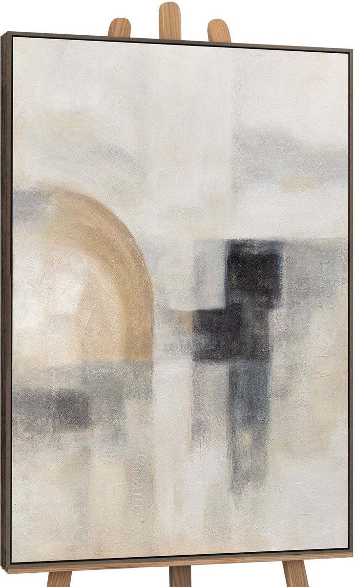 Canvas schilderij handgeschilderd ghostly light abstract – YS-Art Gallery – Luxe wanddecoratie voor woonkamer – Modern schilderij voor slaapkamer en hal grijs