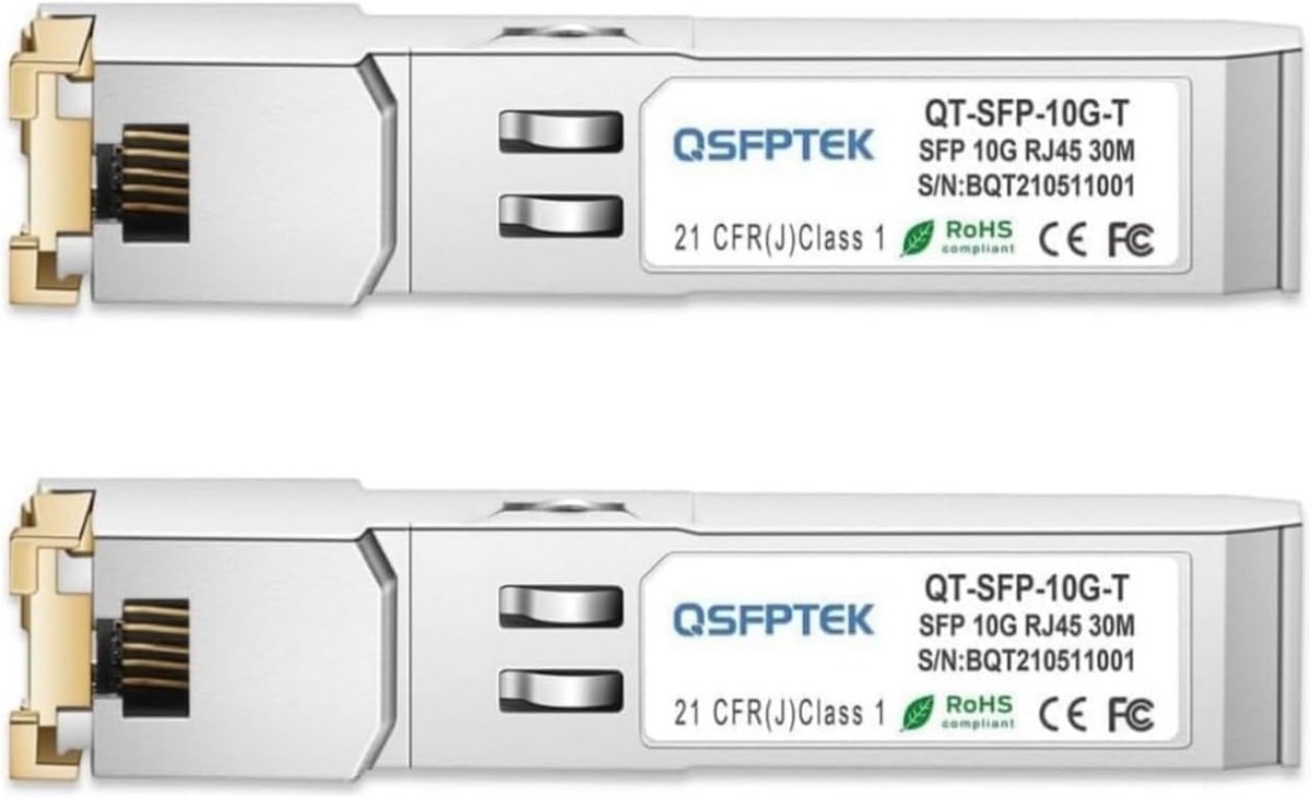 Netwerk Transceiver - SFP+ RJ45 Module - Snelle Dataverbinding - 10 Gigabit Koper - Tot 30 Meter