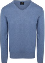 Steppin' Out Trui Cotton Cashmere V-hals Indigo Blauw - Maat M - Heren - Pullovers