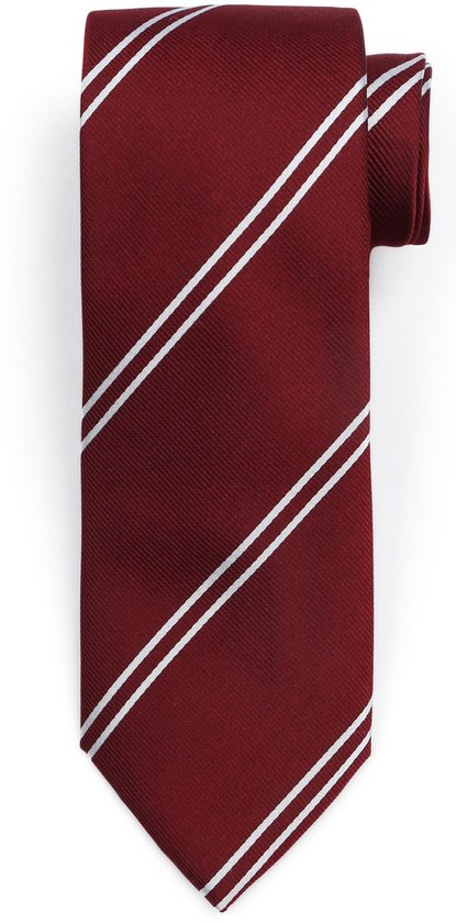 Cravate en soie à double rayure bordeaux - Rayure - Cravate pour homme