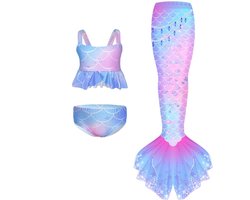 Zeemeerminstaart Zwempak Meisjes - Zeemeermin Bikini Set Kind - 3 Delige Zeemeermin Zwemset - Prinses Zeemeermin Badpak
