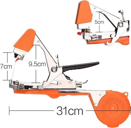 Bindmachine - Bindtang Voor Planten - Bind Tak Machine- Groente & Fruit Bindmachine - Tuingereedschap - Plantenbinder voor Plantensteun - Tapener - 5 Rollen Bindtape — afbeelding 5
