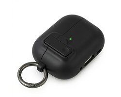 Luxe beschermhoes voor AirPods Pro 3 – Minimalistisch design met sleutelring (Zwart)