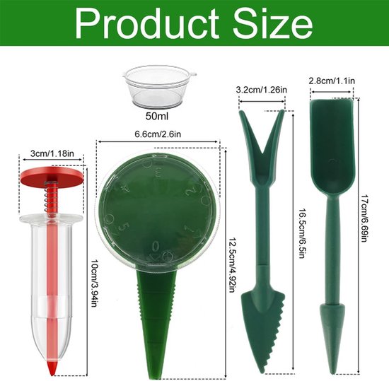Mini Zaadverspreider Set - Zaadplanter Tools - Nauwkeurig Zaaien - Duurzaam Kunststof - Compact Formaat - Rood van MINI — afbeelding 3