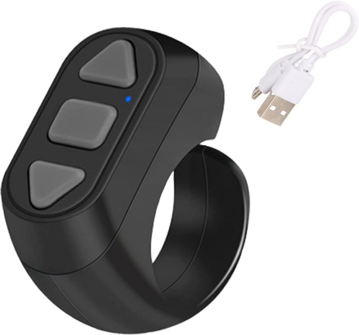 Bluetooth Afstandsbediening - Pagina Turner Ring - Video's Scrollen - Ergonomisch Ontwerp - 10 Meter Bereik - Zwart