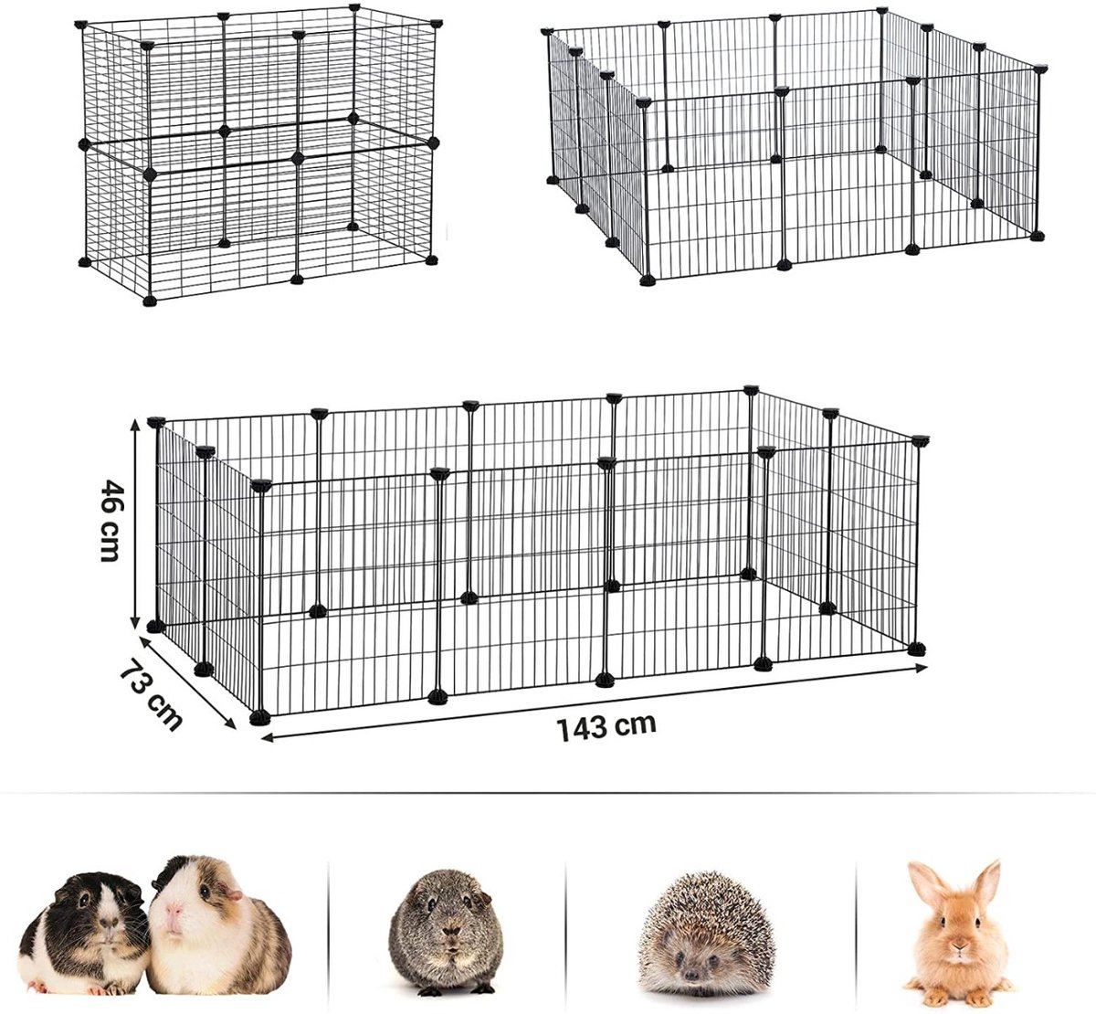 Hoppa! - Verstelbaar Hek Voor Huisdieren - Zwart - Metaal - 143 x 73 x 46 cm thumbnail 6