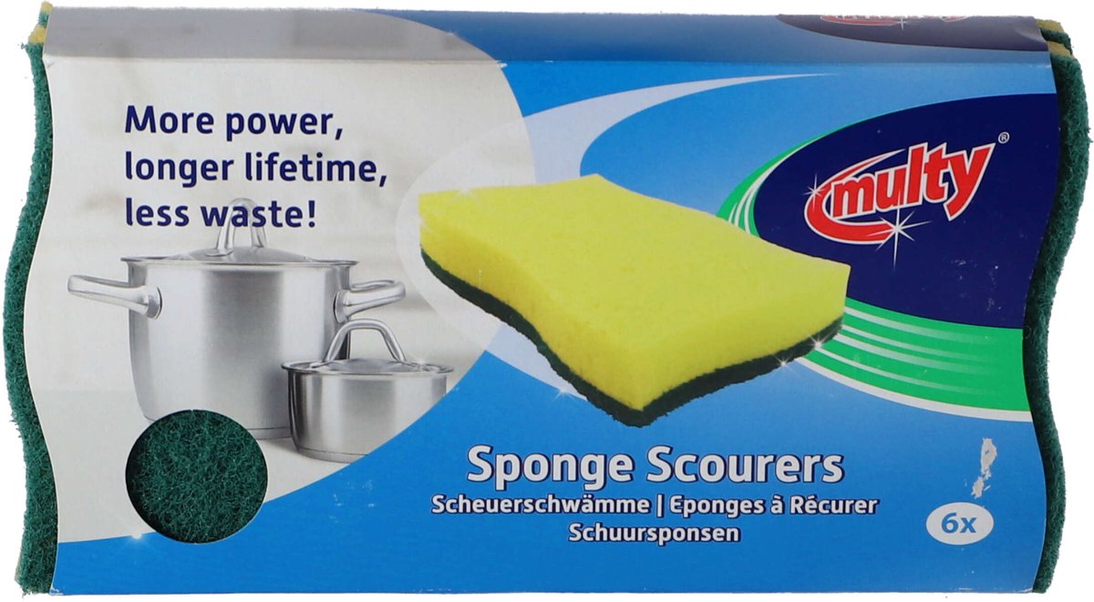 Multy schuursponzen, 6 stuks