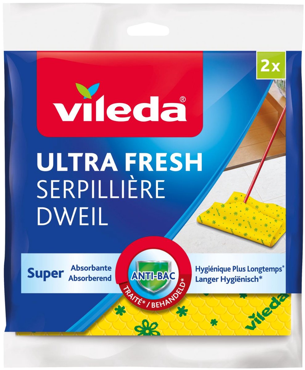 Vileda dweil 3D structuur, geel, pak met 2 stuks