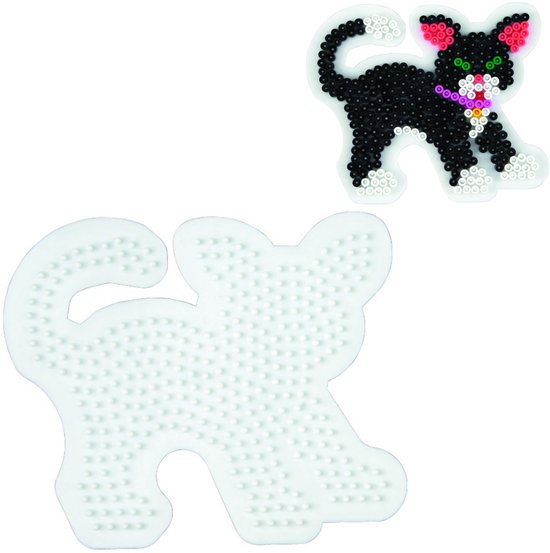 Hama - Strijkkralen Grondplaat - Kat - Wit
