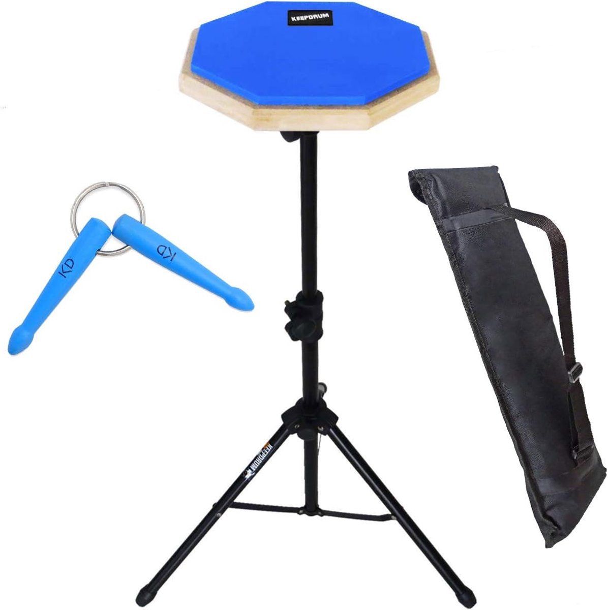 Oefenpad Set - Drum Pad - Drummen Leren - Realistisch Rebound Gevoel - 20 cm - Blauw
