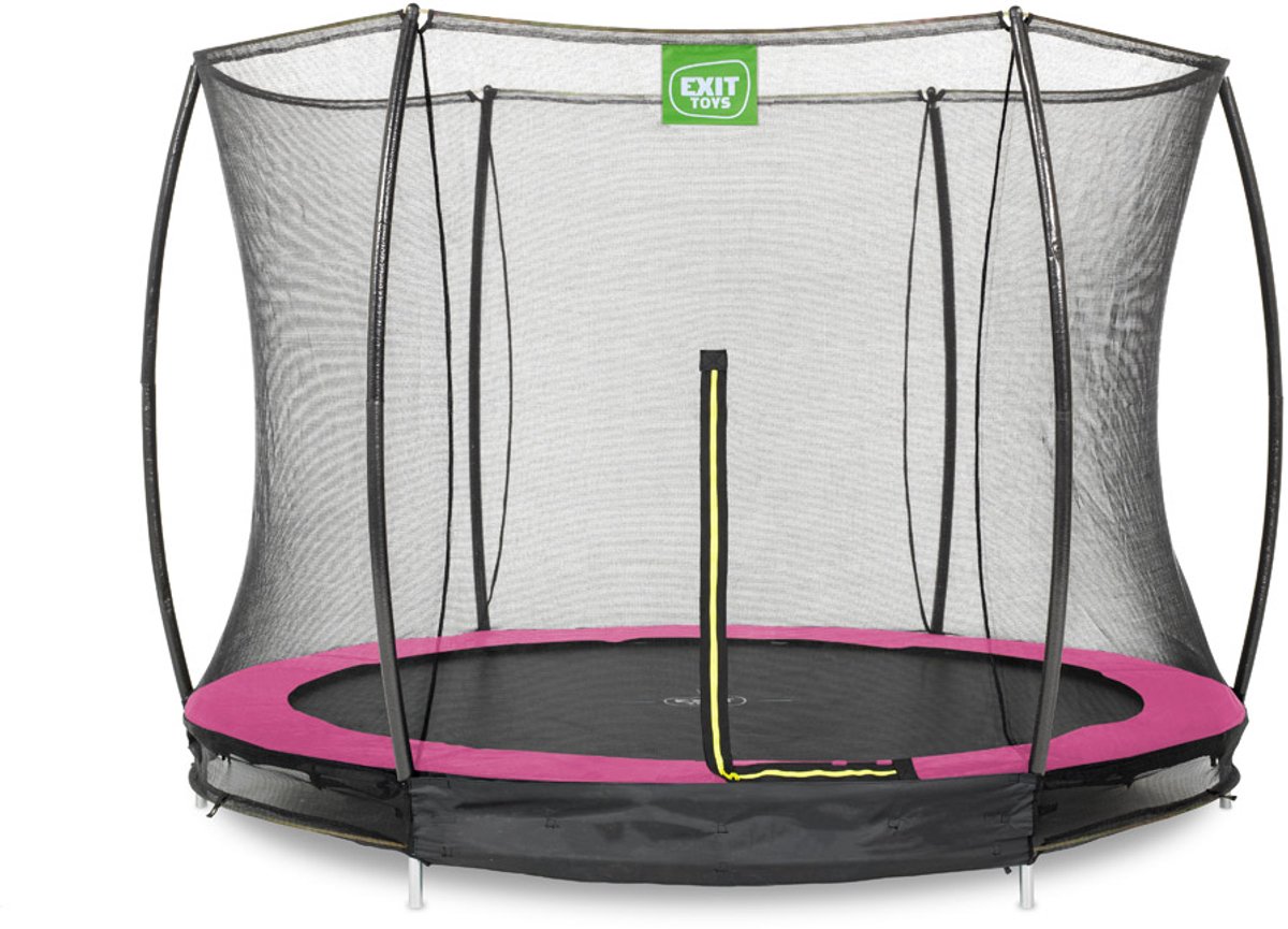 EXIT Silhouette inground trampoline ø305cm met veiligheidsnet - roze