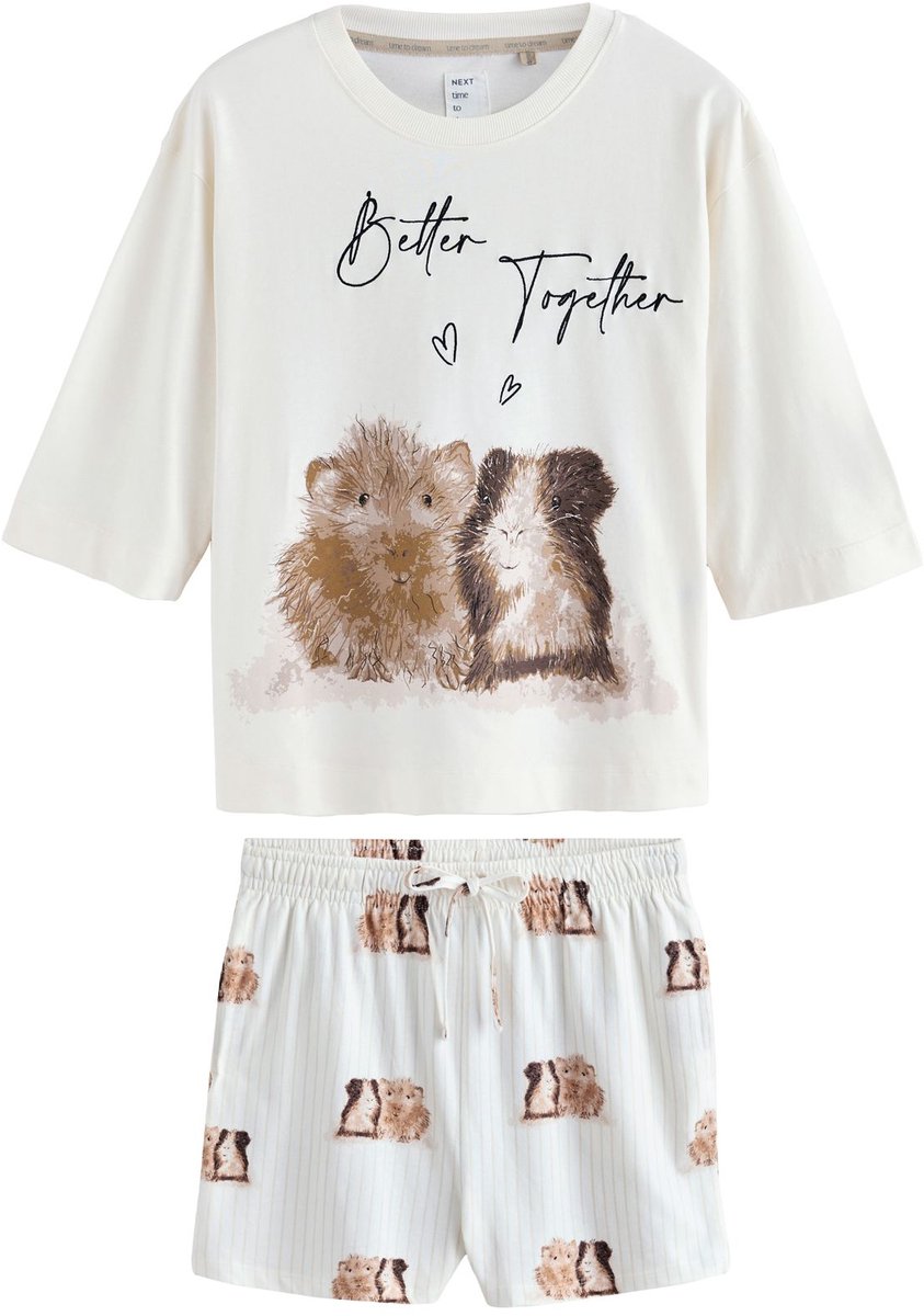 Next - Dames - Pyjama met short - Crème