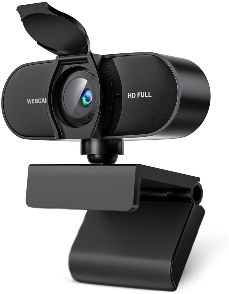 CLVP® Webcam voor PC - Ruisvrije Microfoon - Laptop Webcam USB - Zwart