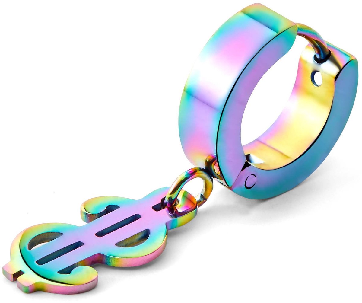 Floyd Regenboog Hoepeloorbel met Dollarhanger