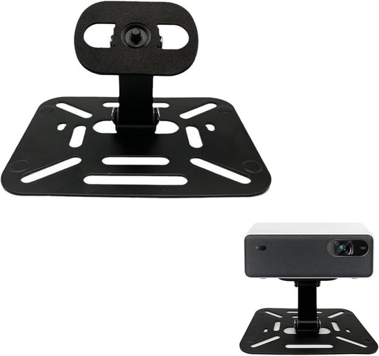 Beamer standaard verstelbaar zwart 18×13 cm – projector houder voor thuisbioscoop, presentatie en klaslokaal