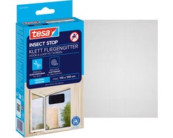 tesa INSECT STOP H&L Fly Screen for Window - hor met klittenband, op maat snijden, zonder boren - 1 net - 110 x 130 cm - antraciet (transparant)
