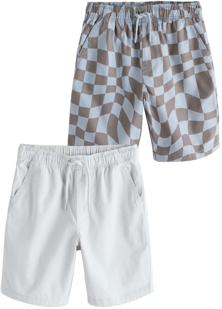 Next - Jongens - Set van 2 shorts met elastische taille - Blauw