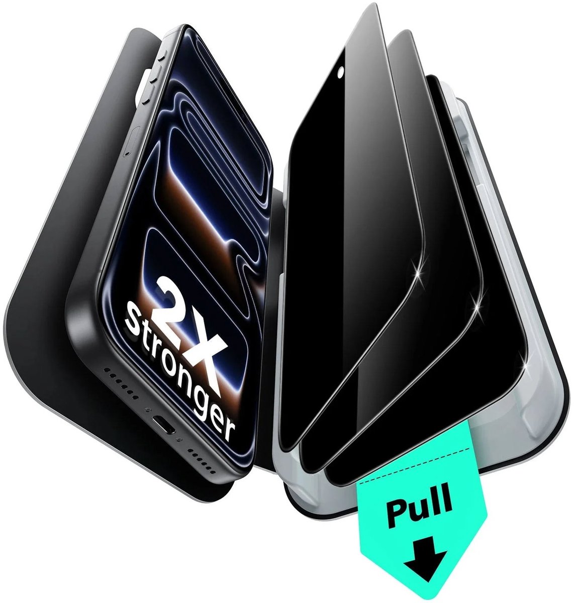 ESR UltraFit Classic Privacy Screen Protector Geschikt voor iPhone 17 Pro Max - 9H Tempered Glass - Case Friendly - Installatieframe - Geen luchtbellen & stof - 3-Pack