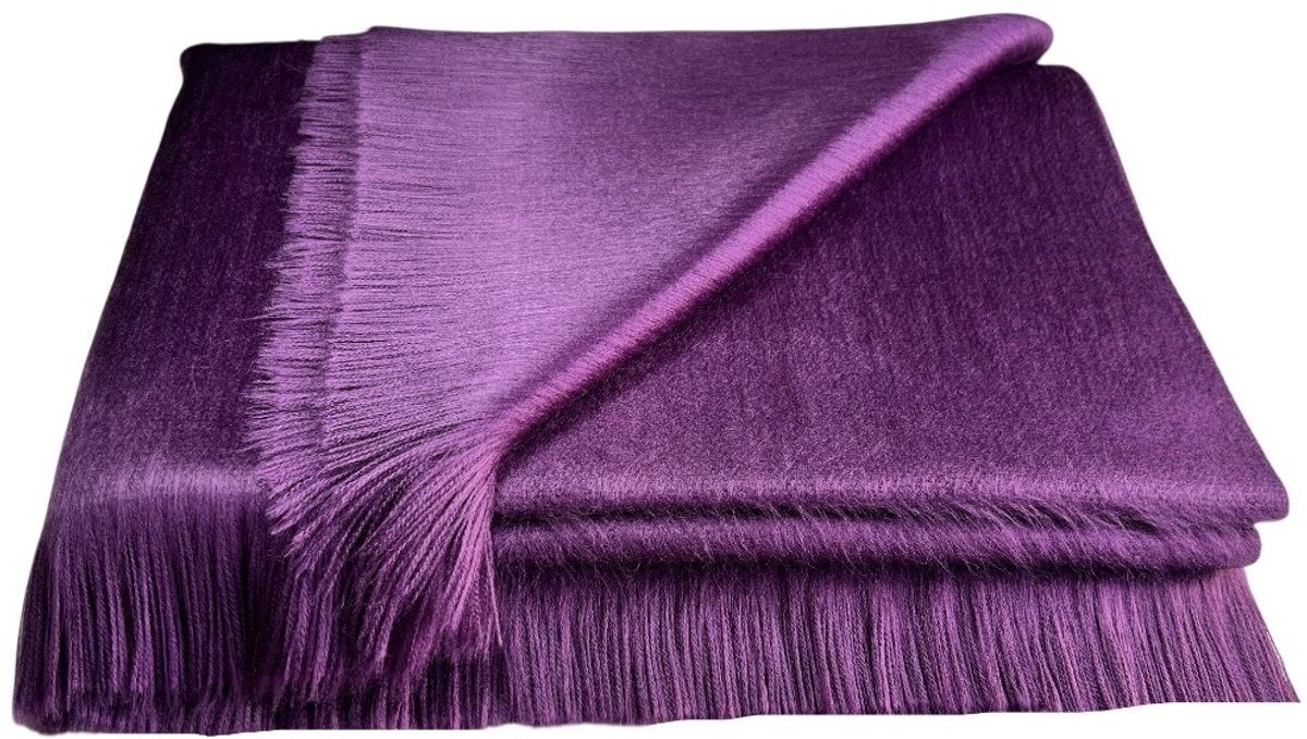 Alpaca D'Luxe Sjaal - Hypoallergeen - Paars - Zacht en van Kwaliteit - Luxe cadeau - Sjaals Dames - Sjaals Heren - Damesmode - Herenmode - Warm - Neksjaal - Shawls - Accessoires - Scarf - Elegant - Handgemaakt - Duurzaam - Luxe Alpaca Wollen Sjaal