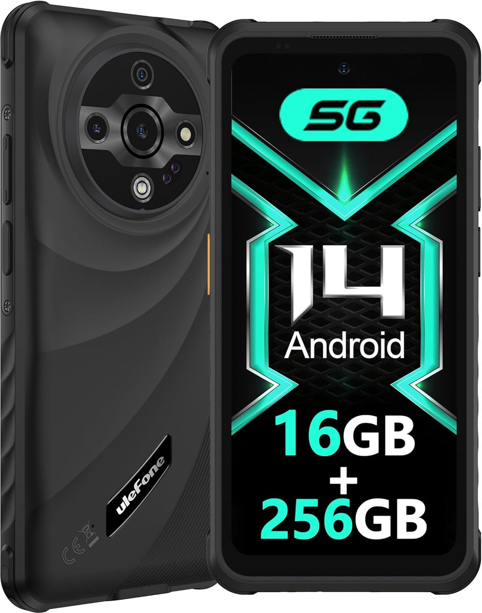 Robuuste Smartphone - Krachtige Mobiel - Buitenwerk Werk - Waterbestendig Robuust - 17.37x8.2x1.37cm - Zwart