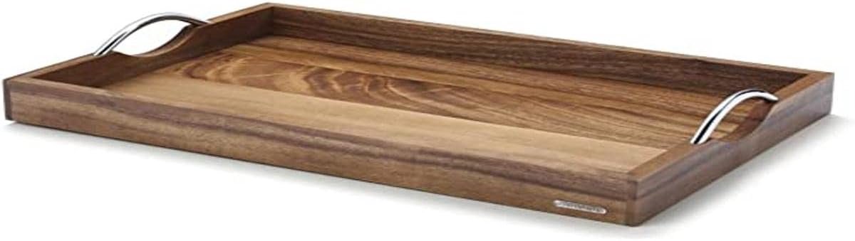 Dienblad Hout - Serveerschaal - Ontbijt op bed - Massief acaciahout - 53x36x5 cm - Bruin