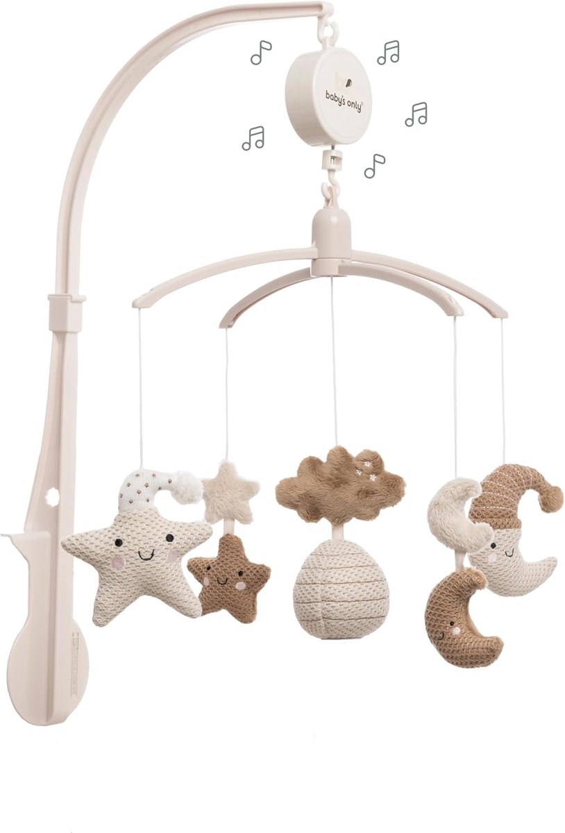 Muziek Mobiel - Baby Mobiel - Babykamer Decoratie - Zachte Gebreide Figuren - 55 x 42 x 35 cm