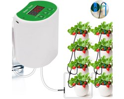 Automatisch irrigatiesysteem - Waterdruppelaar - Automatisch Druppelirrigatiesysteem - Slimme timer | Nauwkeurige druppelirrigatie - 2000mAh - 8 Druppelaars & 2m Slang + Filter tegen verstopping