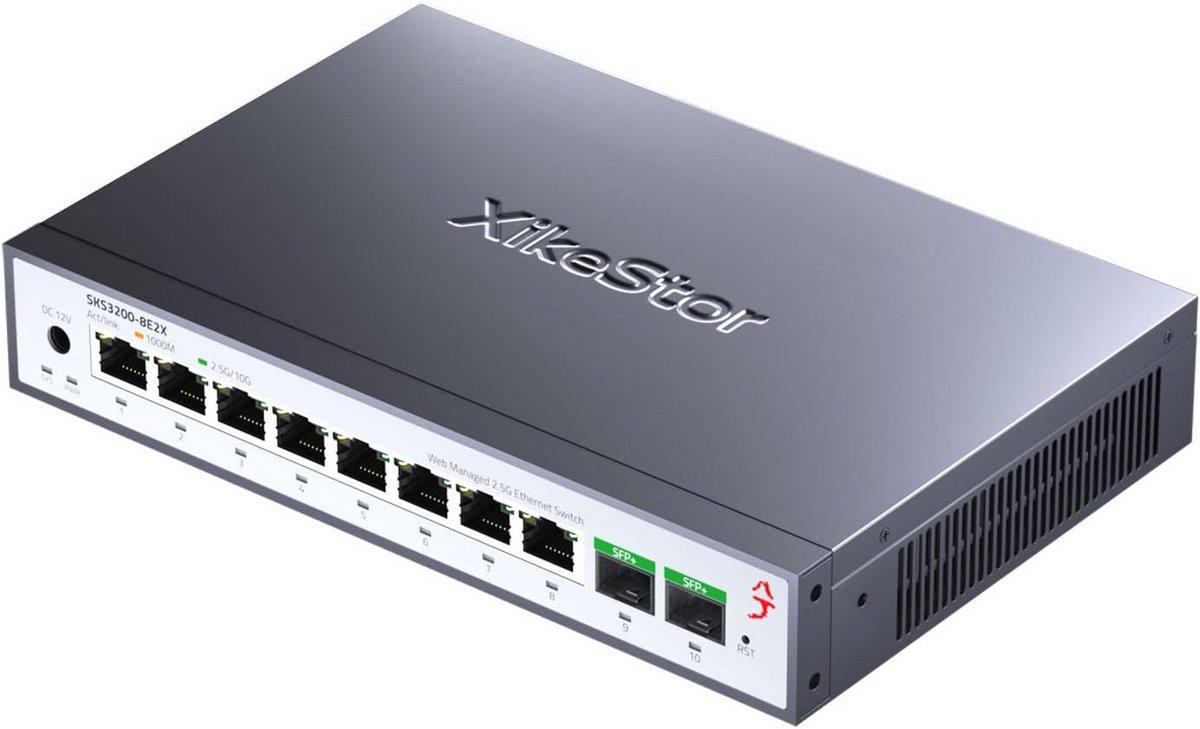 Netwerk Switch - Ethernet Hub - Snelle Netwerken - Web Beheerd - 10 Poorts - Metaal