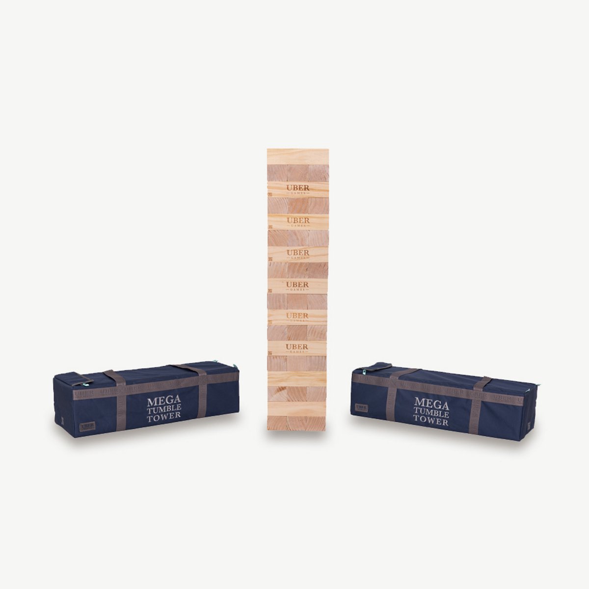 Stapeltoren spel - Tactisch spel - Mega - 35 KG - tot 200 cm hoog - ECO Pijnhout Topkwaliteit - Made in India - Designed in England - In Stevige Draagtas