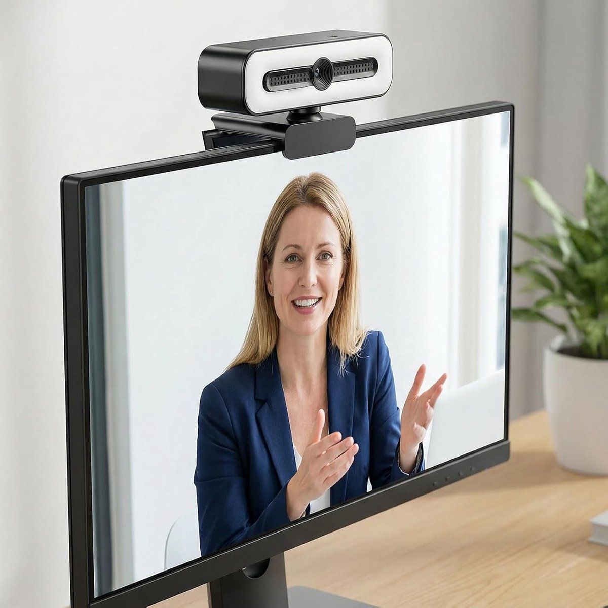 Webcam Full HD - 1080p - Webcam Met Microfoon - USB - Webcam voor PC - Windows & Mac - for Video Chat, Video Conference or Live Streaming - Zwart thumbnail 3