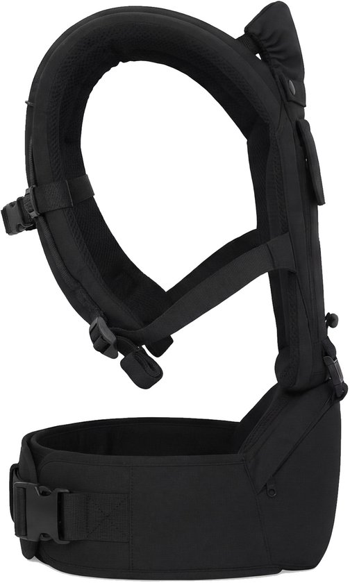 Deryan Pack Ergonomische draagzak - Babydrager + Opbergvakjes - Zwart
