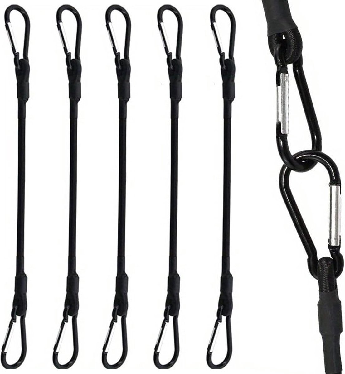 Expander set - Spankabels met haken - Bagage vastzetten - Duurzaam latex materiaal - 5 stuks