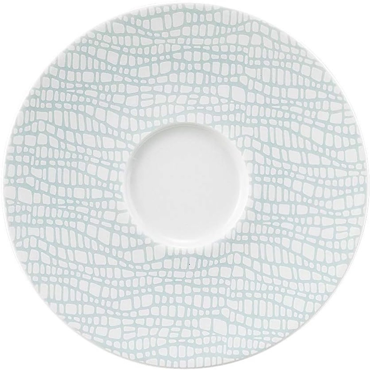 Combi Schoteltje - Klein Bord - Koffie Thee - Hard Porselein - 165 cm Diameter - Wit Turquoise
