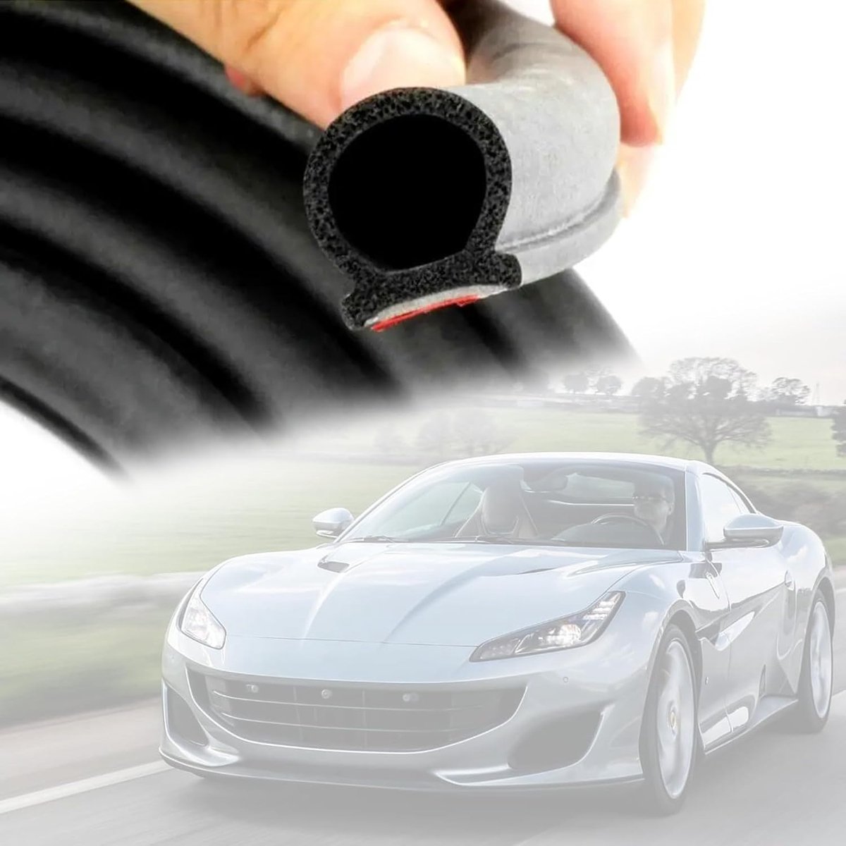Autodeurafdichting - Zelfklevend Rubber - Geluidsisolatie - Universele Pasvorm - 3 Meter - Zwart