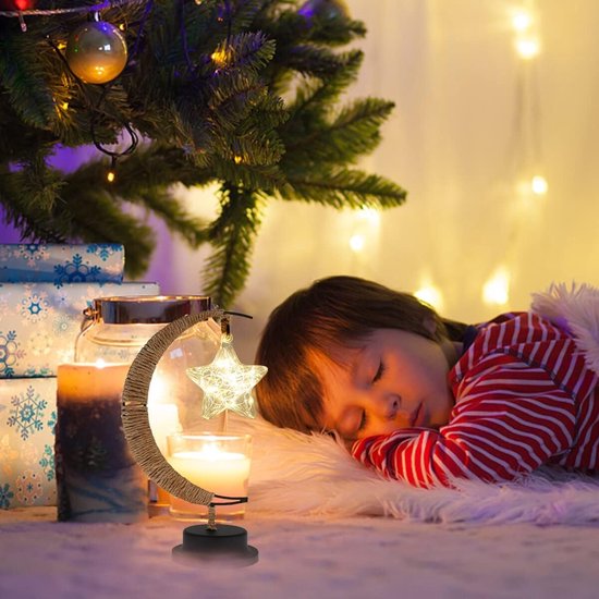 Maanlamp LED-nachtlampje voor de slaapkamer halvemaanvormig met USB-voeding-sfeerverlichting voor op tafel kinderkamer babykamer van Glinlim. — afbeelding 2
