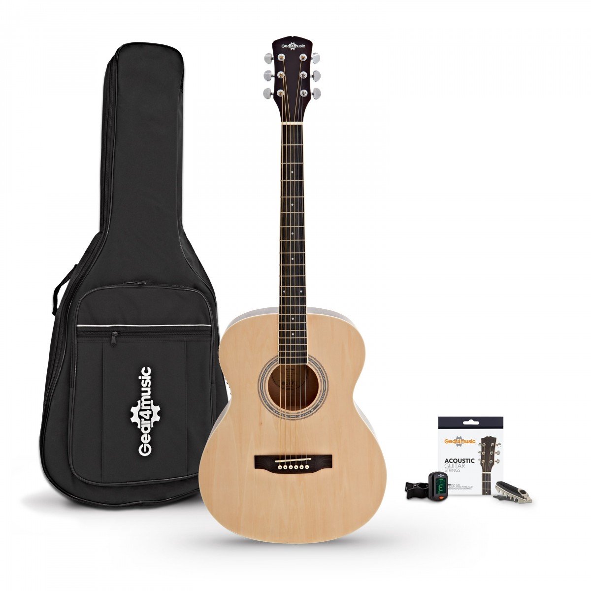 Elektro-akoestische Studiegitaar & Accessoireset van Gear4music, Natuurlijk
