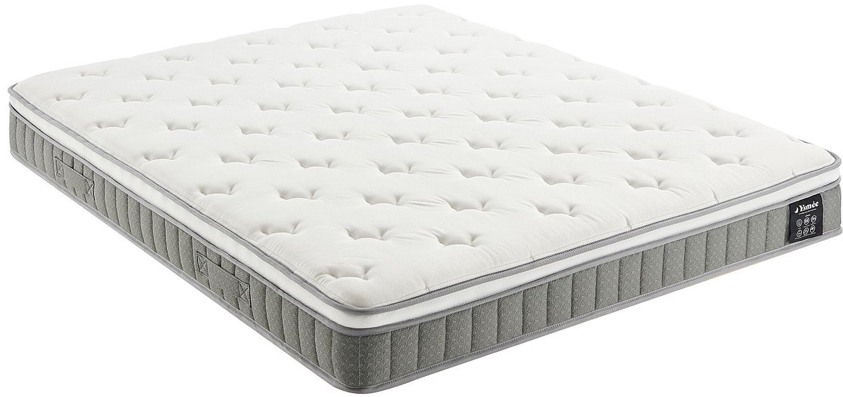 Vente-unique Set 160 x 200 cm licht naturel kofferbed + pocketverenmatras met traagschuim topmatras dikte 21cm - VITOGO van YSMÉE