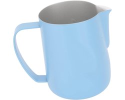 Melk Opschuimer 600 Ml RVS Stoomkan Draagbaar Handvat Lichtblauw