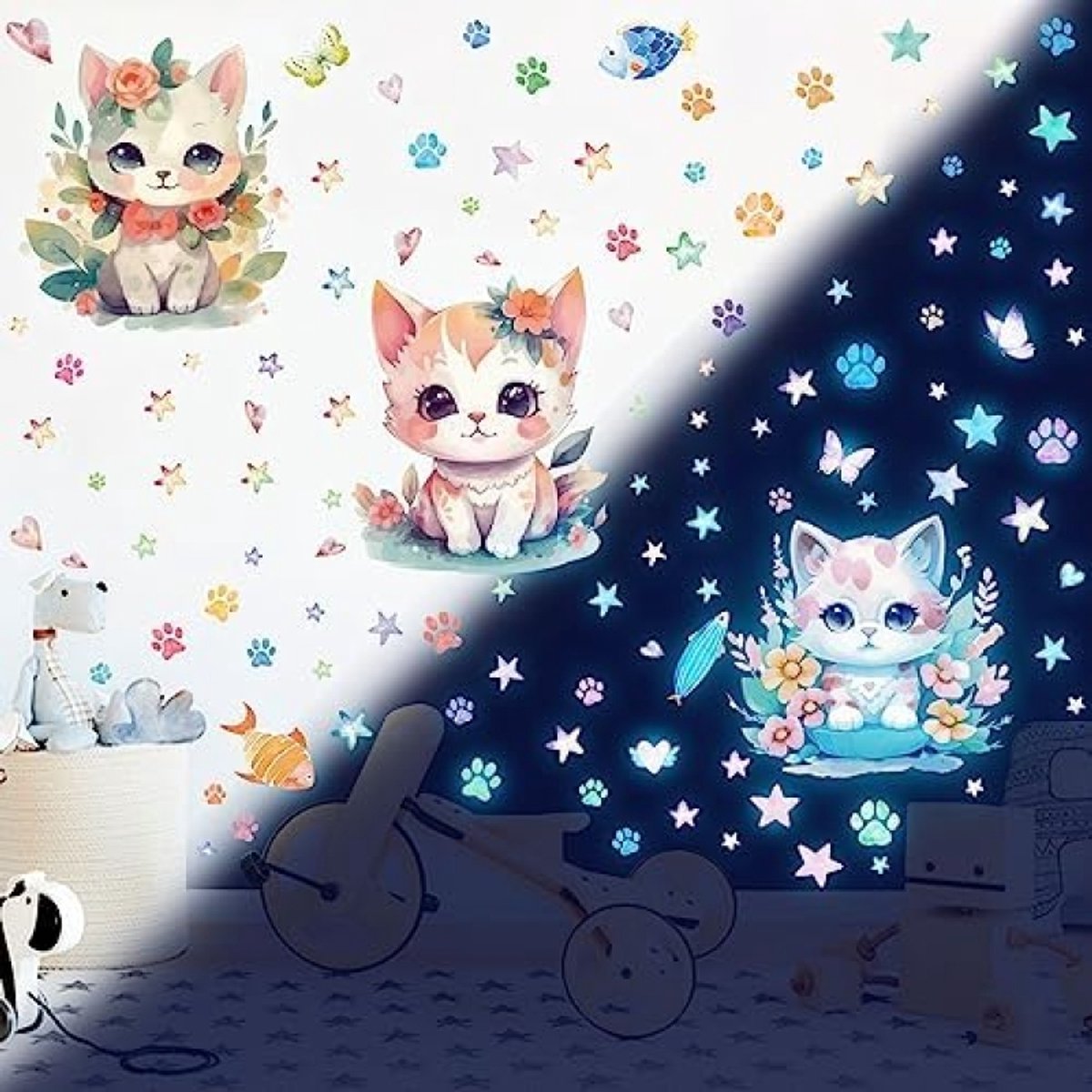 PromoHome Lichtgevende Muurstickers Set - Magische Nachthemel Decoratie