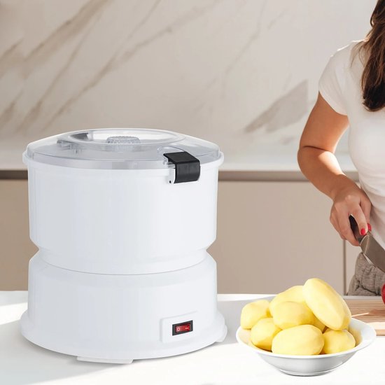 Elektrische Aardappelschilmachine - Automatische Dunschiller - Snel Groenten Schillen - 85W Koperen Motor - 08 kg Capaciteit - Wit — afbeelding 5