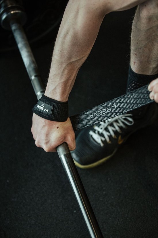 Reeva Lifting Straps - Zwarte Lifting Straps met padding - Wrist Wraps - Lifting grips - Verkocht per paar - Fitness Straps geschikt voor mannen en vrouwen
