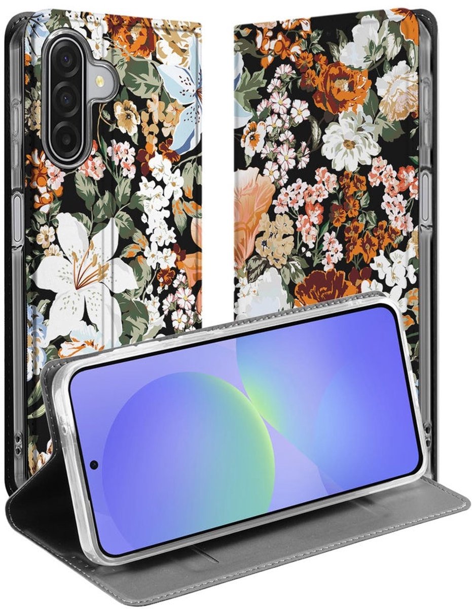 Dark Flowers Book Case Samsung Galaxy A17