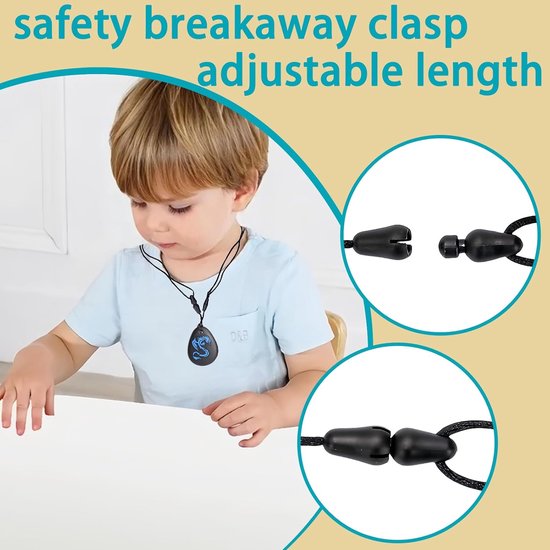 OUYLAF bijtketting ketting - Drakentandgom - 3pcs - Kauwketting - bijtketting - bijtketting jongen - bijtketting autisme - kauwsieraad - voor kinderen, ADHD, autisme en kinderen van Merkloos — afbeelding 4