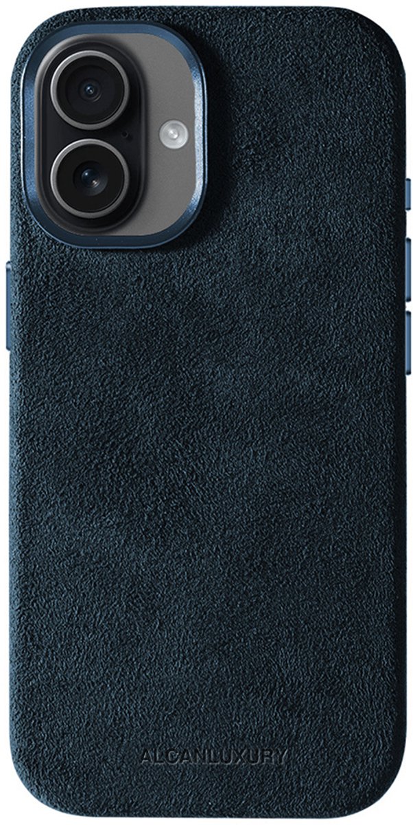 Alcanluxury Alcantara telefoonhoesje geschikt voor Apple iPhone 17 - Navy Blue